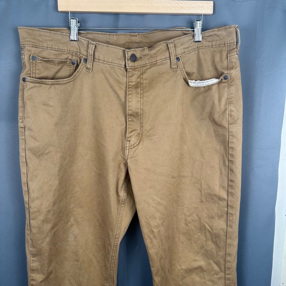 Levis 541 Athletic Taper Pants Mens 40x32 British Khaki Tan Chino Jeans - Picture 3 of 8